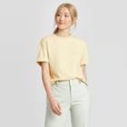 Women's Standard Fit Short Sleeve Crewneck T-shirt - A New Day Yellow S, Women's,
