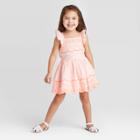 Toddler Girls' Woven Eyelet Dress - Cat & Jack Pink 12m, Toddler Girl's