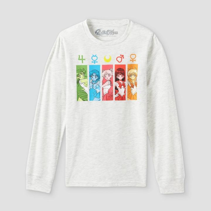 Boys' Sailor Moon Long Sleeve Graphic T-shirt - Gray