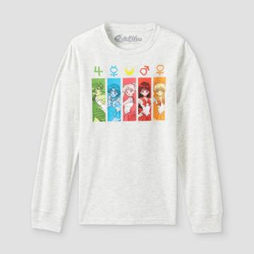 Boys' Sailor Moon Long Sleeve Graphic T-shirt - Gray