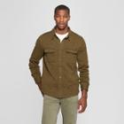 Men's Standard Fit Sweater Fleece Shirt Jacket - Goodfellow & Co Forest Ranger Green