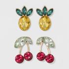 Sugarfix By Baublebar Fruity Stud Earring Set, Women's, Multicolor Rainbow