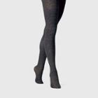 Women's Snake Skin Opaque Tights - A New Day Dark Gray 1x/2x,