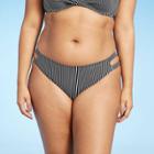 Women's Strappy Side Cheeky Bikini Bottom - Shade & Shore Black & White