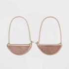 Semi-precious Gold And Sunstone Wire Hoop Earrings - Universal Thread Gold, Women's
