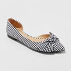 Women's Jayme Wide Width Bow Ballet Flats - A New Day Black 10w,