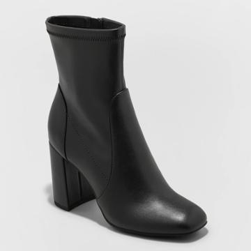 Women's Penelope Sock Boots - A New Day Black