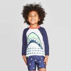 Toddler Boys' Shark Rash Guard - Cat & Jack White/navy 2t, Boy's, Blue