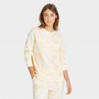 Women's Tie-dye Beautifully Soft Fleece Lounge Sweatshirt - Stars Above Pink