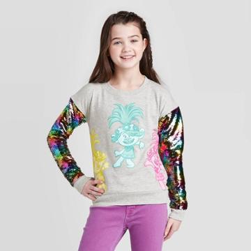 Trolls Girls' Poppy Sweatshirt - Gray