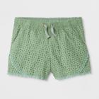 Girls' Textured Fashion Shorts - Cat & Jack Green Xl, Pioneer
