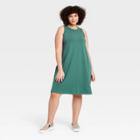 Women's Plus Size Knit Tank Dress - A New Day Teal