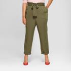 Women's Plus Size Straight Leg Relaxed Ankle Trouser - Who What Wear Olive (green) X