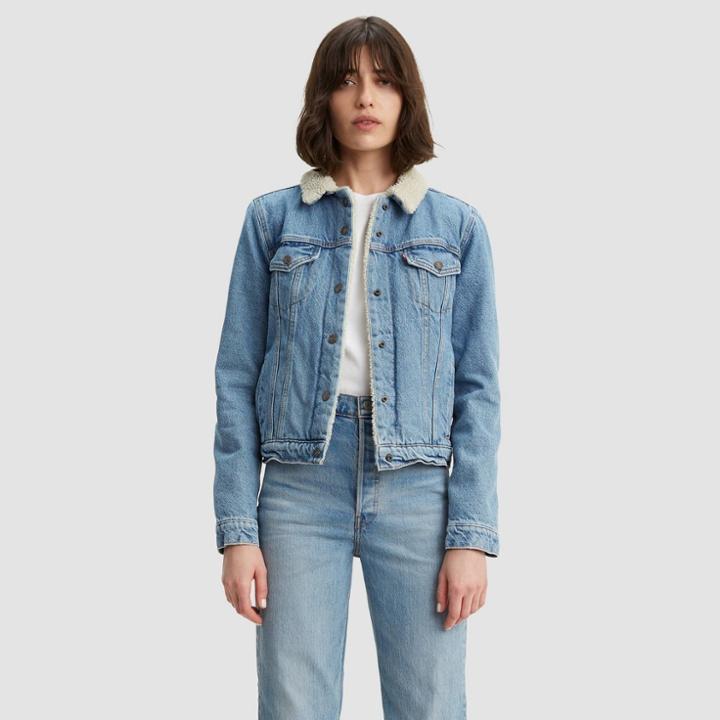 Levi's Women's Original Sherpa Trucker Jacket - Divided Blue - M, Women's,