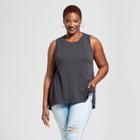 Women's Plus Size High-low Hem Tank Top - Universal Thread Charcoal (grey) X