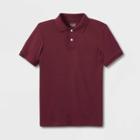 Boys' Short Sleeve Interlock Uniform Polo Shirt - Cat & Jack Burgundy