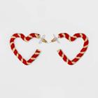 Sugarfix By Baublebar Two-tone Braided Heart Hoop Earrings - Red