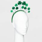 No Brand St. Patrick's Day Plastic Glitter Shamrock Headband - Green, Women's