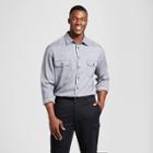 Men's Big & Tall Standard Fit Herringbone Flannel Shirt - Goodfellow & Co Gray
