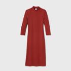Women's Long Sleeve Rib Knit Dress - A New Day Red