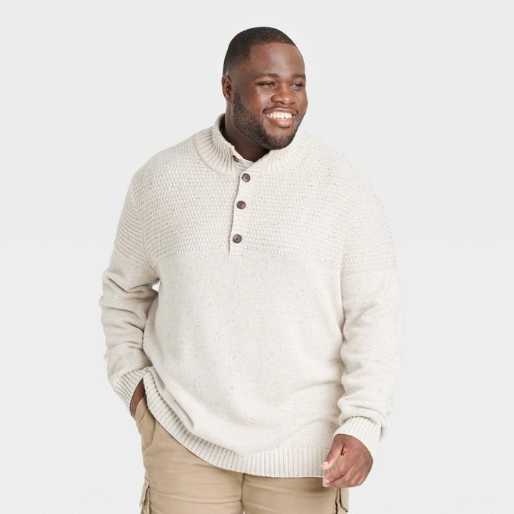 Men's Big & Tall Henley Pullover - Goodfellow & Co Oatmeal