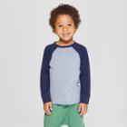 Toddler Boys' Long Sleeve Raglan T-shirt - Cat & Jack Navy/blue