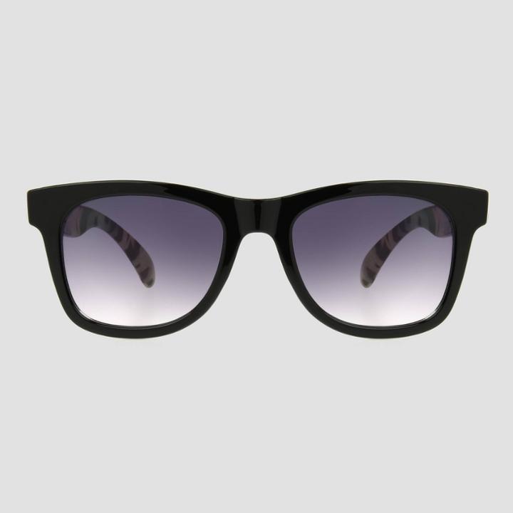 Women's Tortoise Shell Print Surf Shade Sunglasses - Universal Thread Black