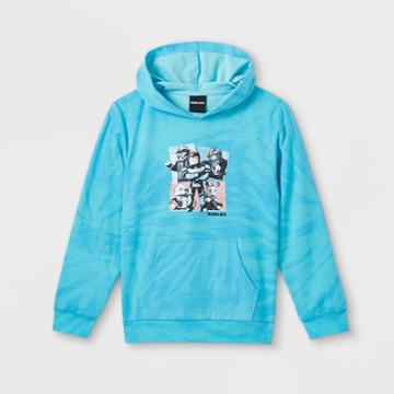 Boys' Roblox Tie-dye Hooded Pullover Sweatshirt - Blue