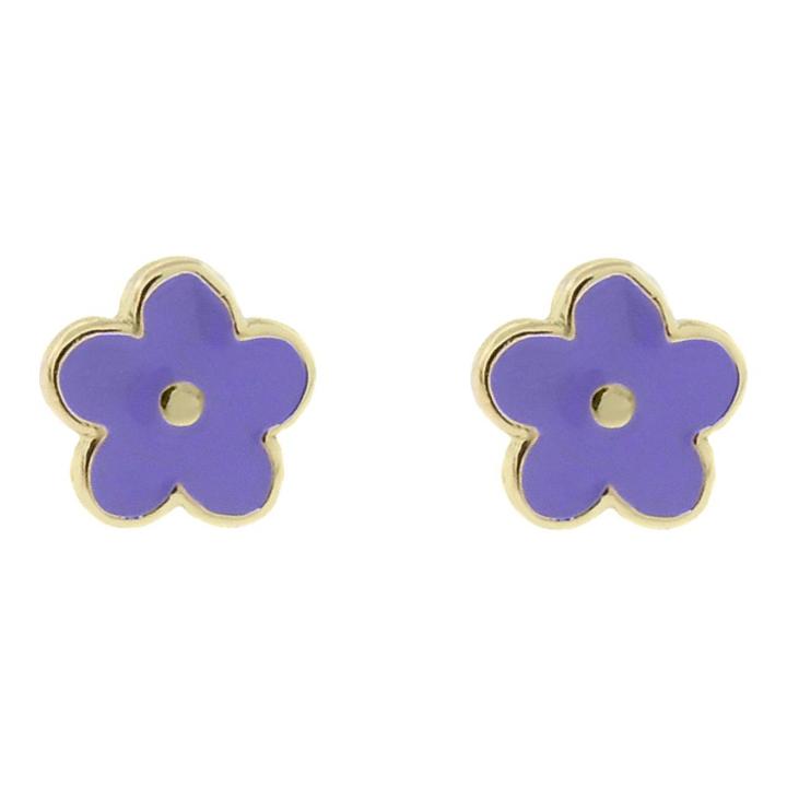 Target Ellen 18k Gold Overlay Enamel Flower Stud Earrings - Lavender, Girl's