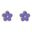 Target Ellen 18k Gold Overlay Enamel Flower Stud Earrings - Lavender, Girl's
