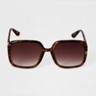 Women's Tortoise Shell Oversized Square Sunglasses - A New Day Brown