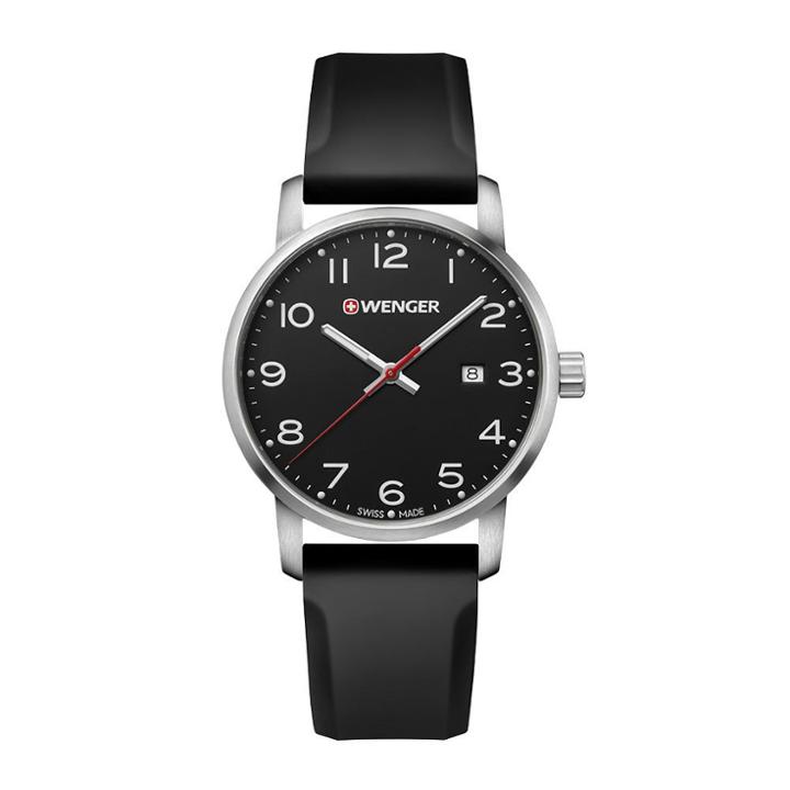 Target Men's Wenger Avenue - Swiss Made - Black Dial Silicone Strap Watch - Brown