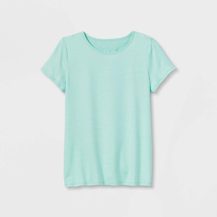 Girls' Short Sleeve Twist-back Studio T-shirt - All In Motion Aqua Green
