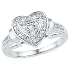 Target 1/20 Ct. T.w. Round Diamond Miracle Set Heart Ring In Sterling Silver (8), Girl's, White