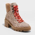 Women's Callie Leopard Print Lace Up Lug Hiking Boots - Universal Thread Brown