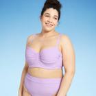Juniors' Plus Size Shirred Underwire Bikini Top - Xhilaration Lilac Purple