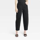 Women's Tapered Ankle Barrel Chino Pants - A New Day Black