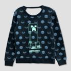 Girls' Minecraft Bar Back Long Sleeve Pullover - Black