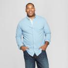 Men's Big & Tall Long Sleeve Knit Button-down Shirt - Goodfellow & Co Cyber Blue