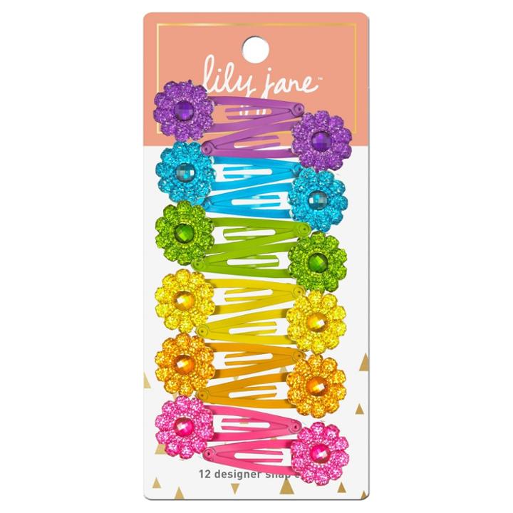 Lily Jane Designer Flower Snap Clips - 12ct,