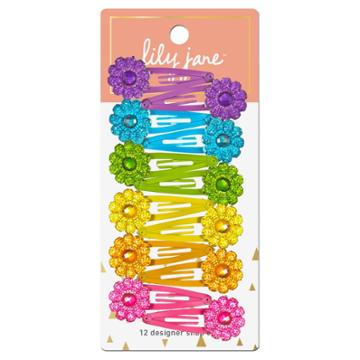 Lily Jane Designer Flower Snap Clips - 12ct,
