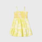 Toddler Girls' Tank Top Smocked Tie-dye Dress - Art Class Yellow