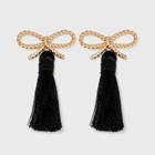 Sugarfix By Baublebar Braided Bow Tassel Earrings - Black