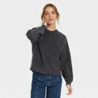 Women's Long Sleeve Lightweight Sherpa Henley Shirt - Universal Thread Dark Gray