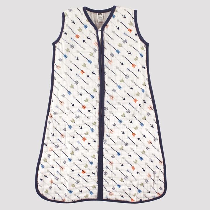 Hudson Baby Safe Sleep Wearable Muslin Sleeping Bag - Boy Arrows - 6-12m, Blue Arrows