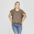 Women's Short Sleeve Scoop Neck Blouse - Knox Rose Green