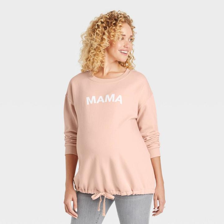 Tie Waist Maternity Sweatshirt - Isabel Maternity By Ingrid & Isabel Blush