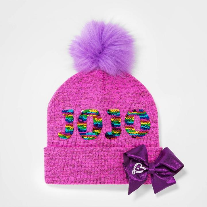 Nickelodeon Girls' Jojo Siwa Flip Sequin Beanie - Pink