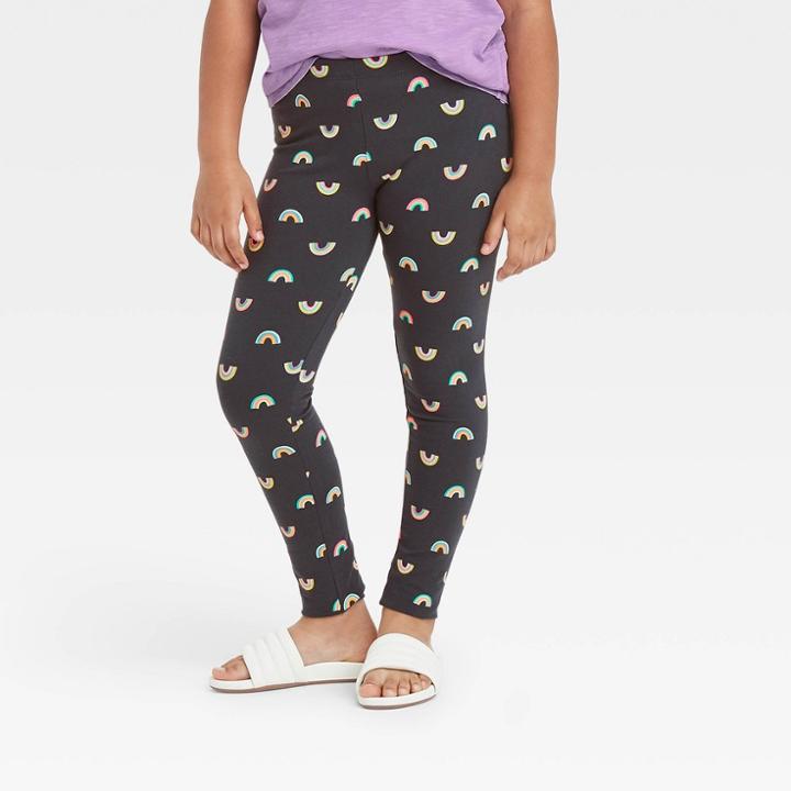 Girls' Rainbow Leggings - Cat & Jack Black