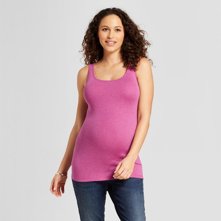 Maternity Scoop Neck Tank - Isabel Maternity By Ingrid & Isabel Berry/pink (pink/pink) Heather